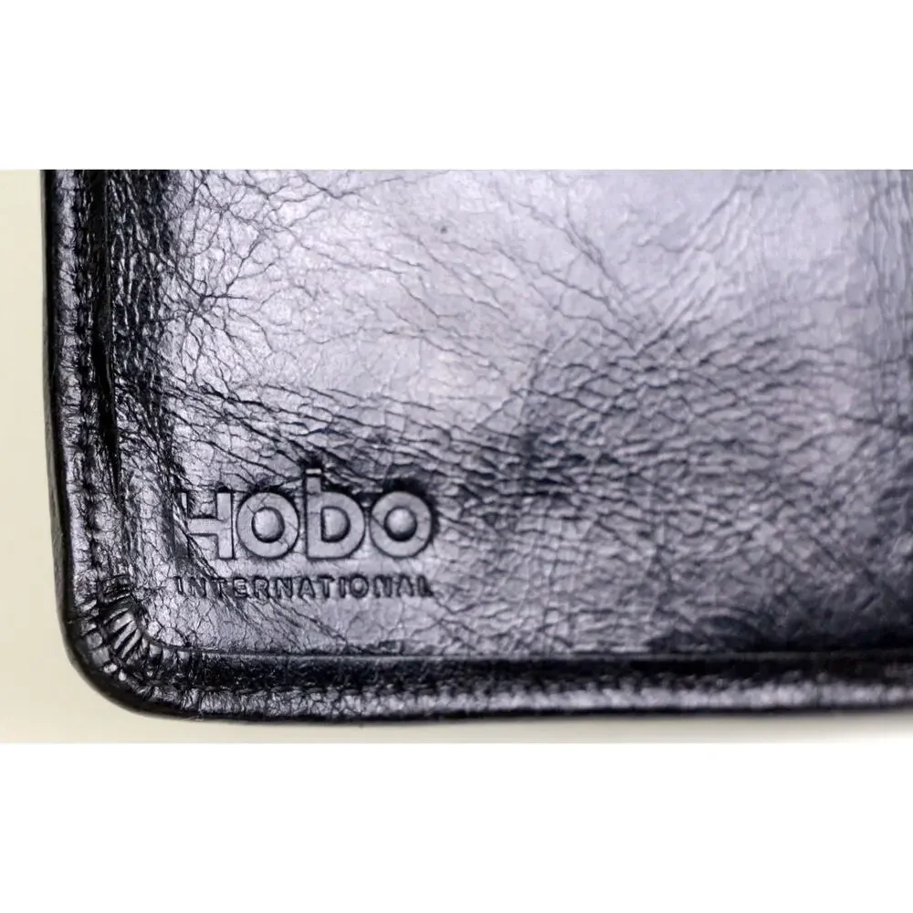 Hobo International BLACK GENUINE LEATHER ID CARD COIN HOLDER BILL BIFOLD WALLET